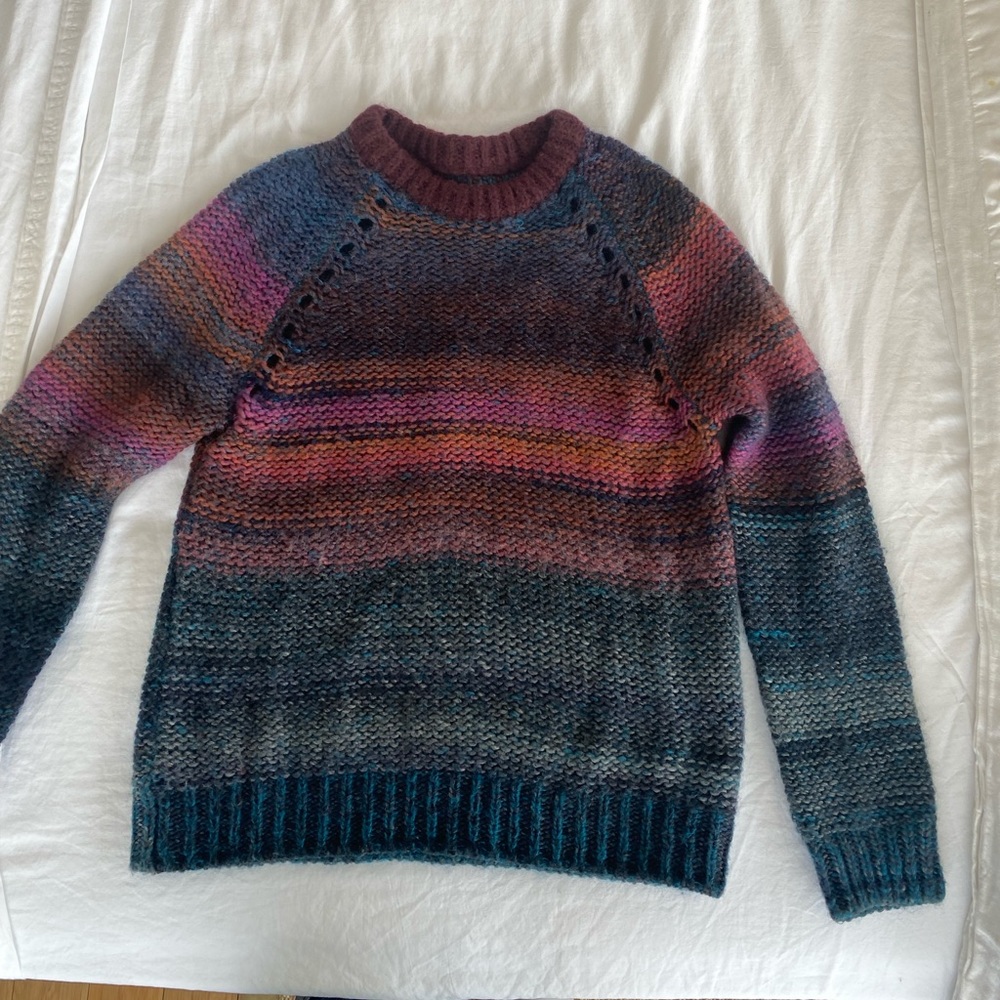 Zadig and Voltaire Striped Wool & Mohair Raglan Sleeve Kong Pa Sweater
